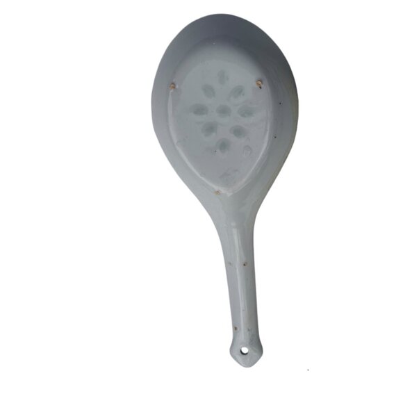 Blue & White Ceramic Slotted Spoon With Decorative Handle 8" China Asian - Picture 4 of 5